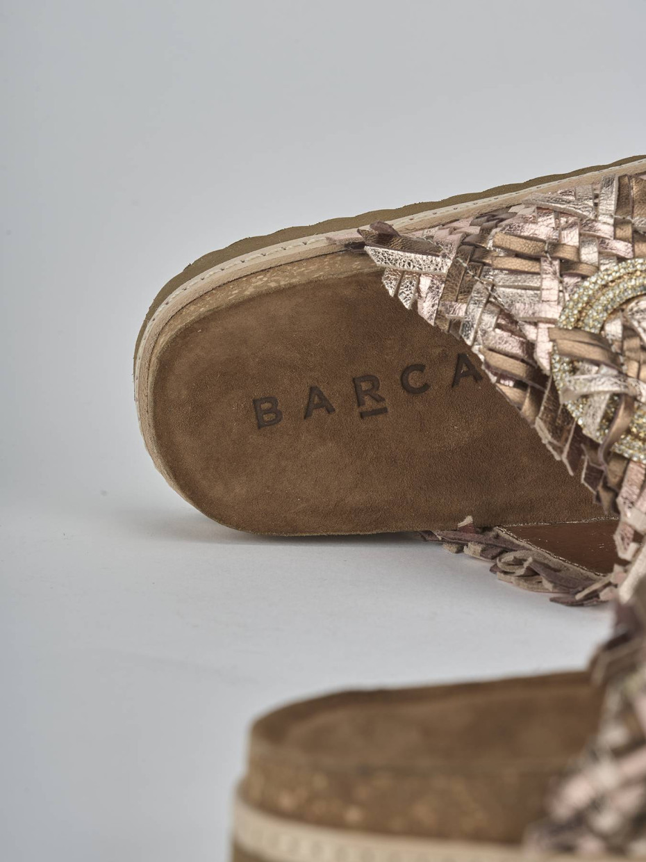 Ciabatte tacco 1cm laminato bronzo