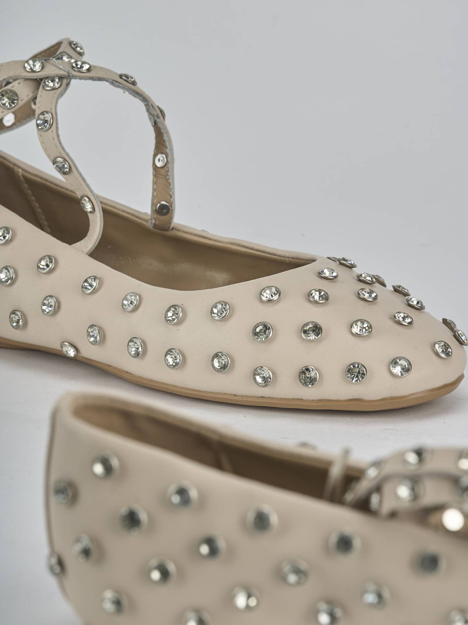 Ballerine tacco 1cm pelle beige
