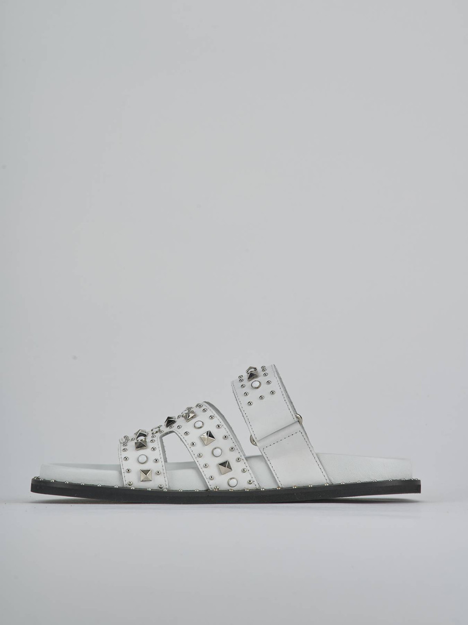 Ciabatte tacco 1cm pelle bianco