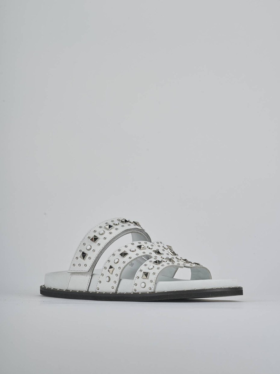 Ciabatte tacco 1cm pelle bianco