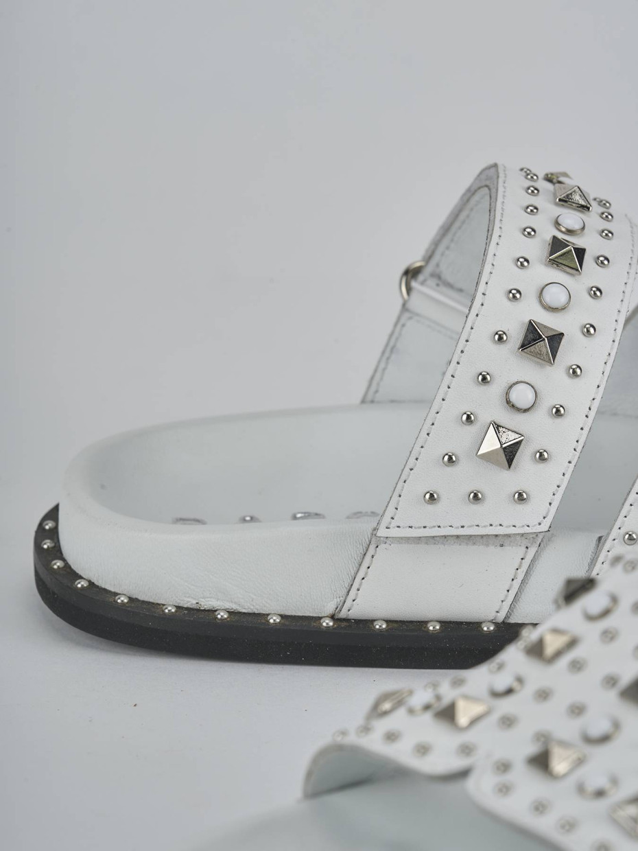Ciabatte tacco 1cm pelle bianco