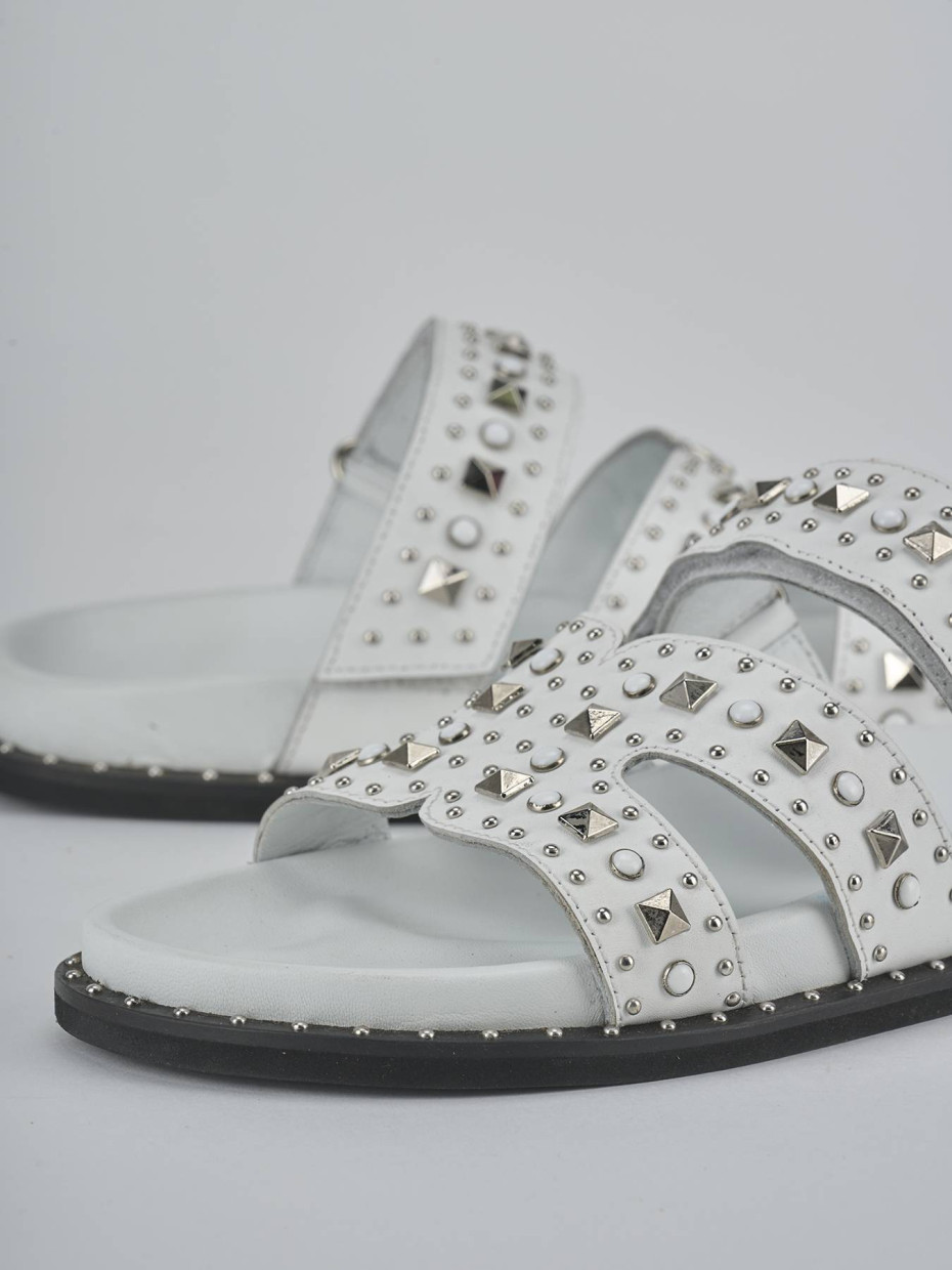 Ciabatte tacco 1cm pelle bianco