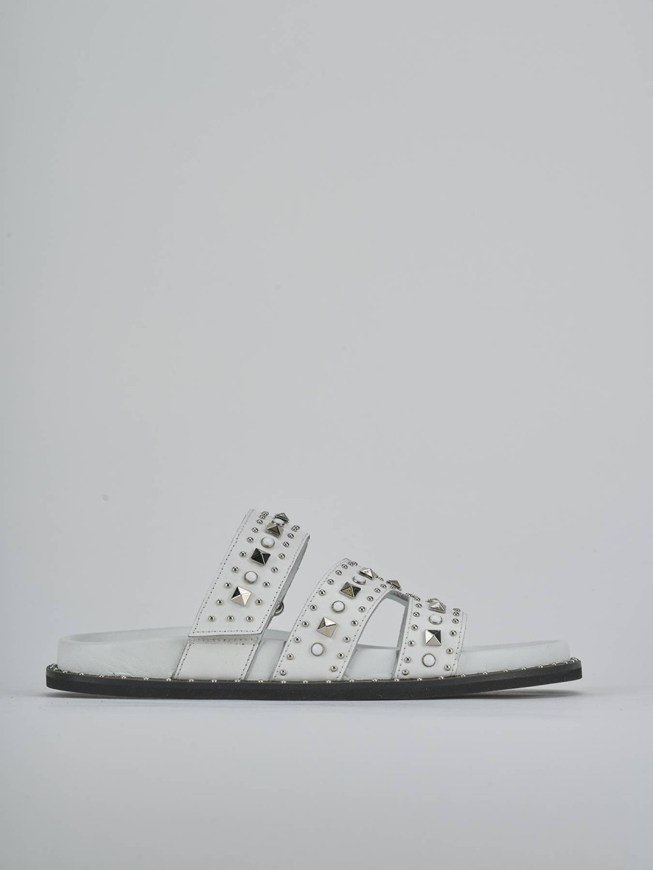 Ciabatte tacco 1cm pelle bianco