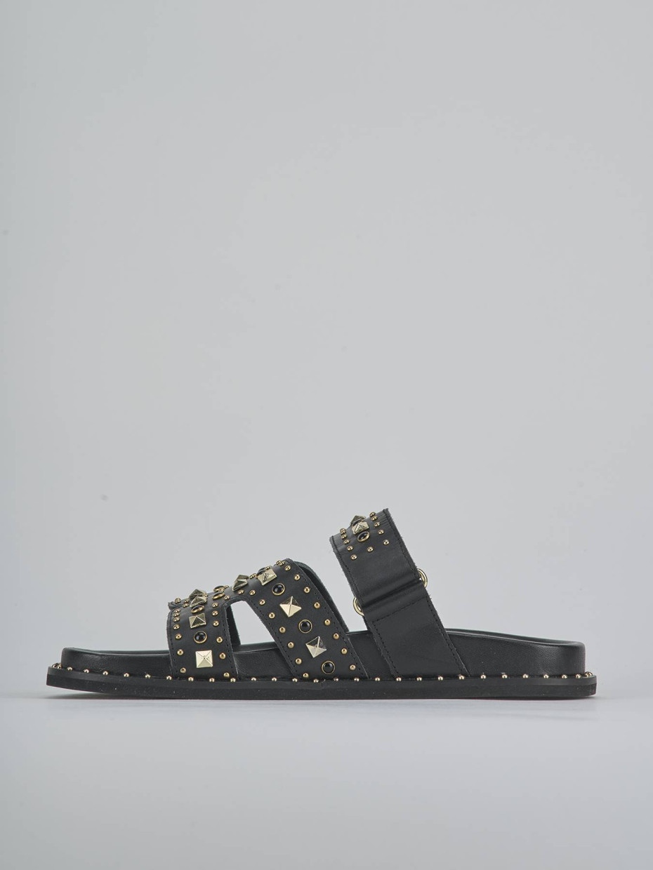 Ciabatte tacco 1cm pelle nero