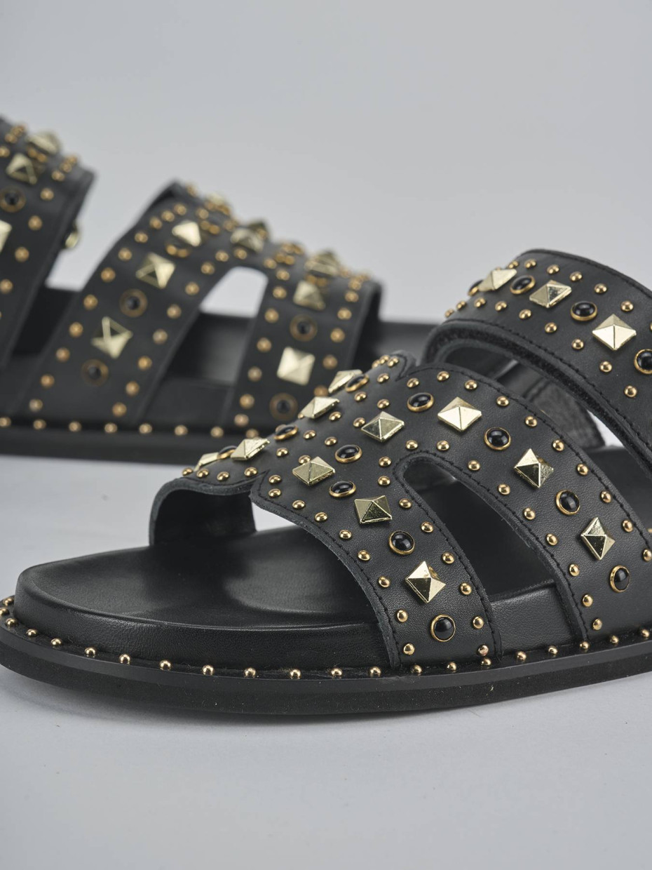 Ciabatte tacco 1cm pelle nero