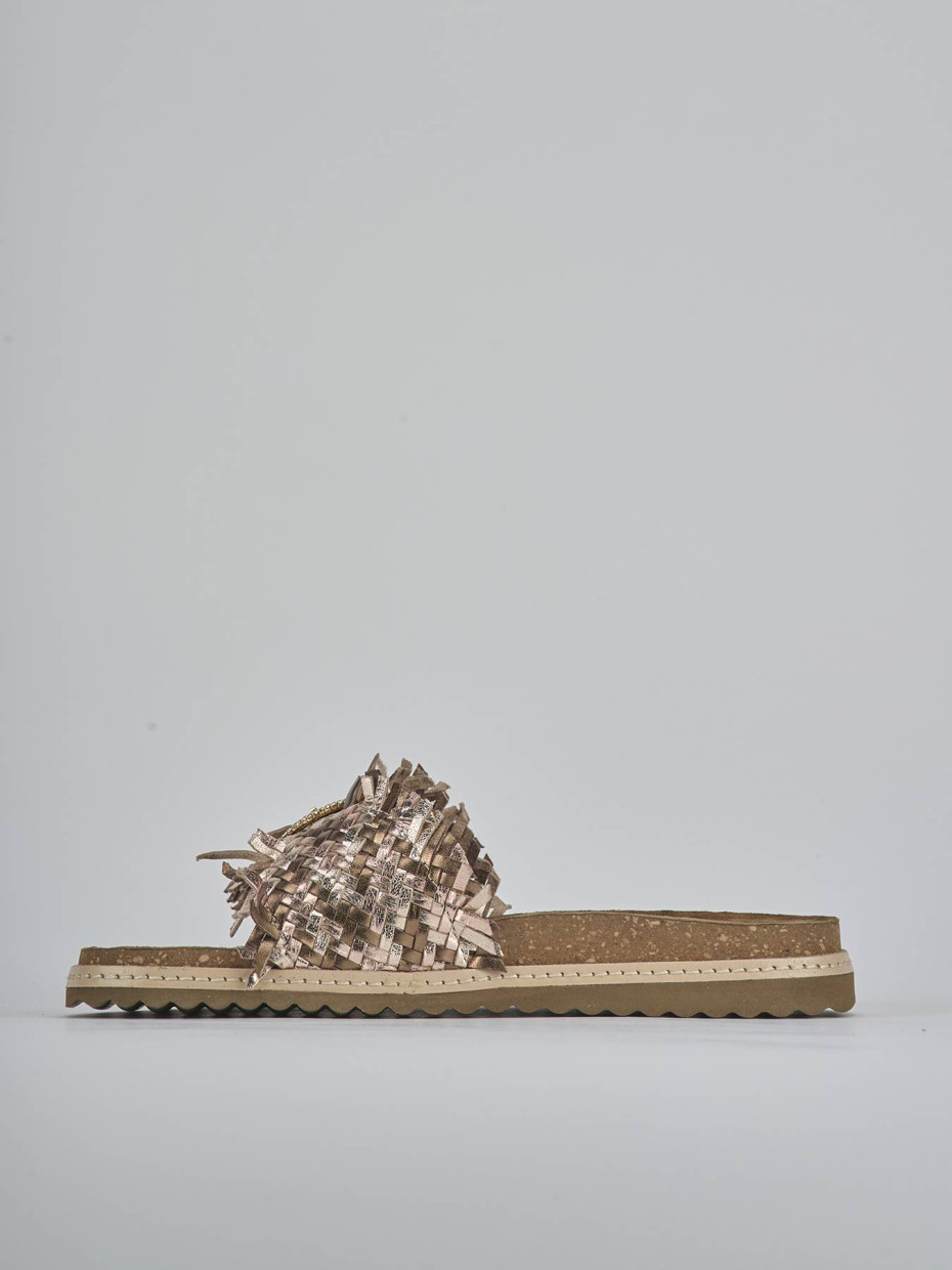 Ciabatte tacco 1cm laminato bronzo
