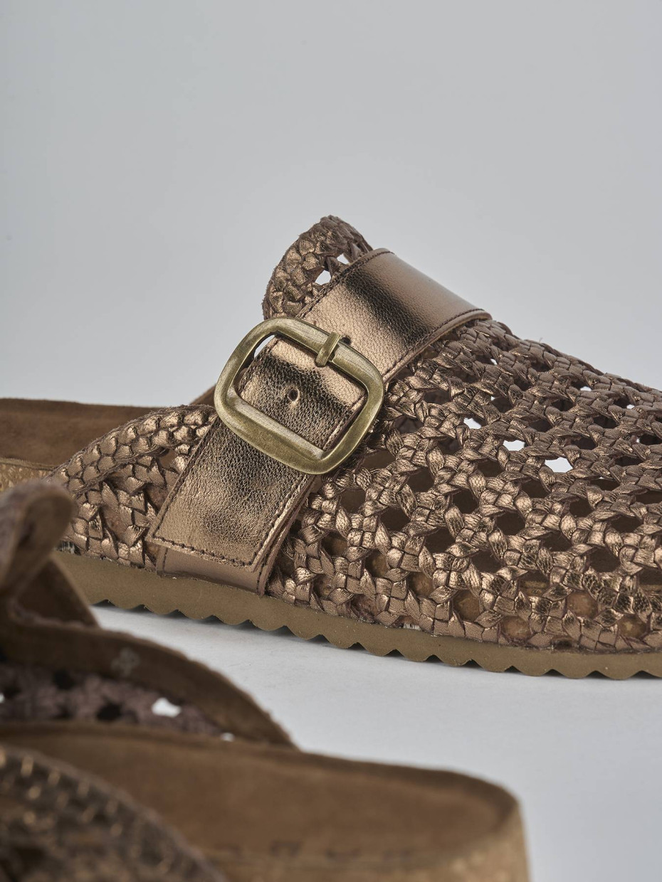 Sabot tacco 1cm laminato bronzo