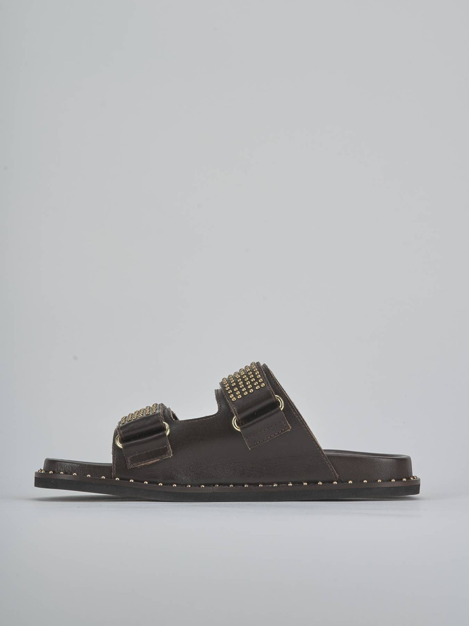 Ciabatte tacco 1cm pelle testa