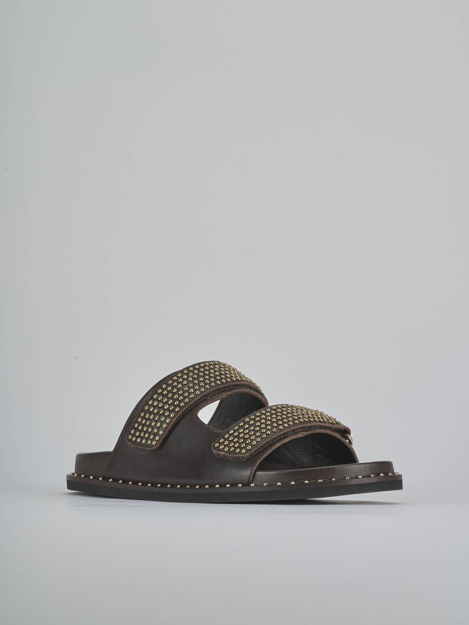 Ciabatte tacco 1cm pelle testa