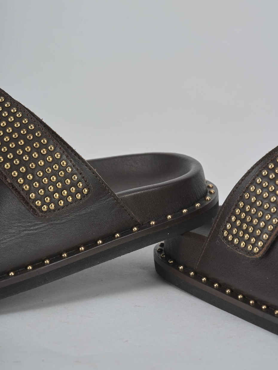 Ciabatte tacco 1cm pelle testa