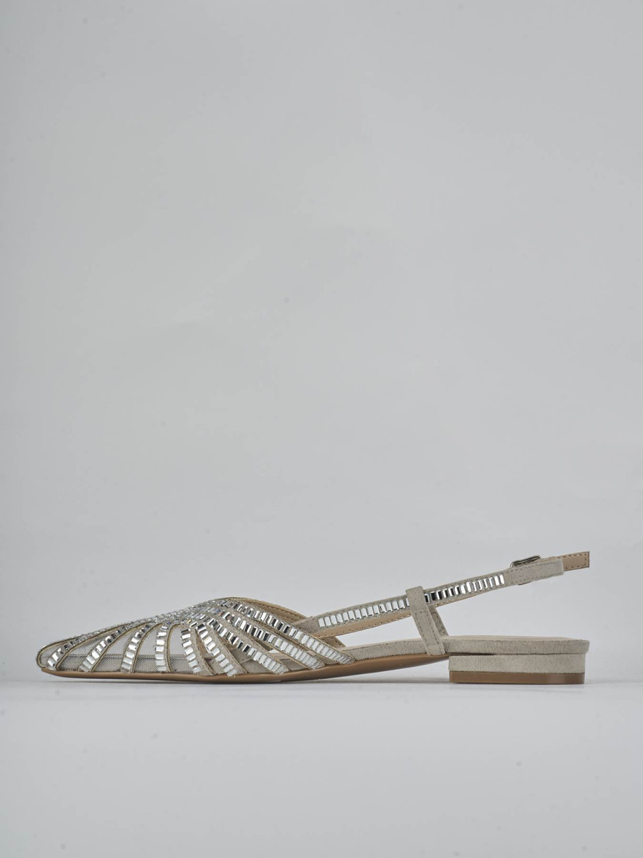 Ballerine tacco 1cm pelle argento