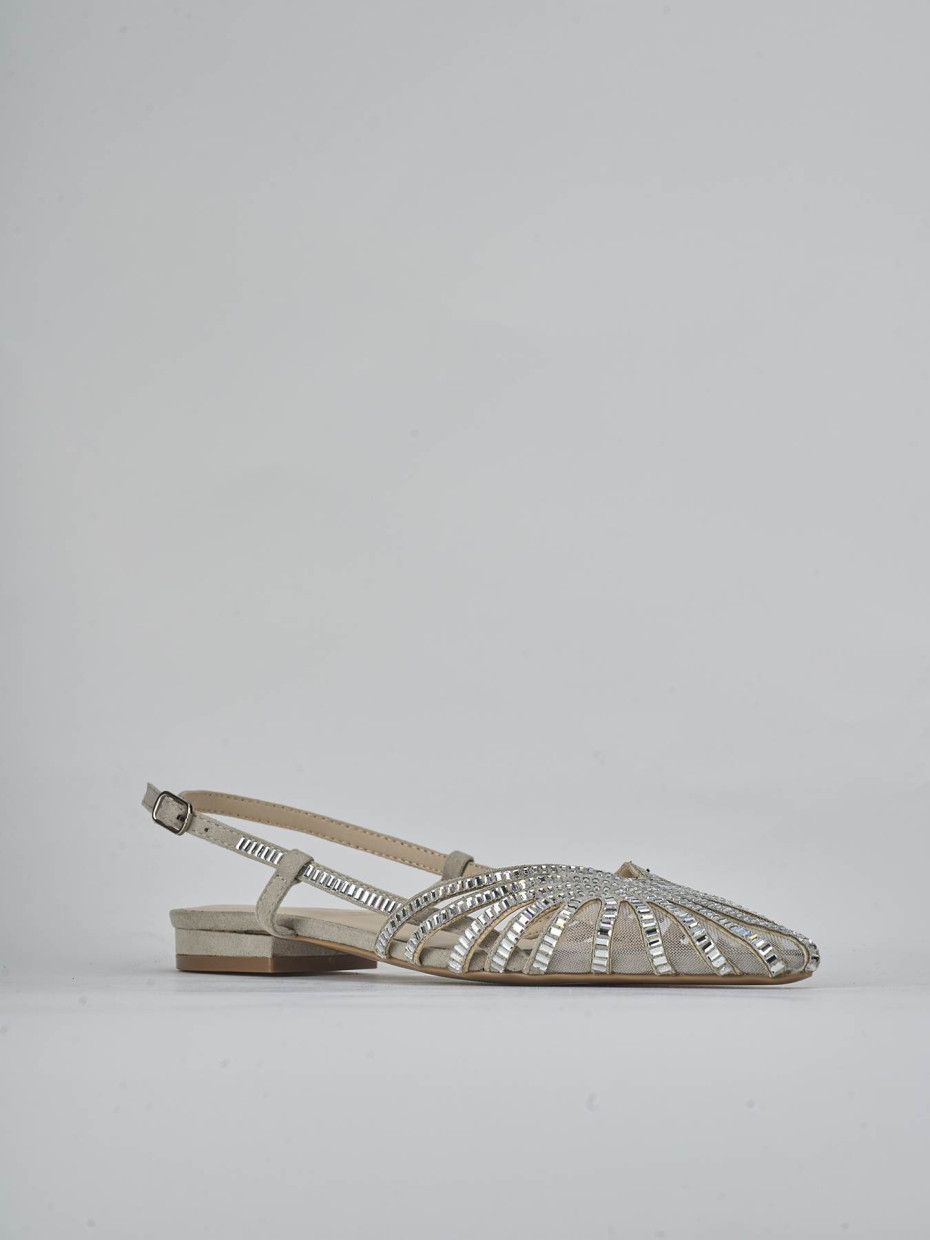 Ballerine tacco 1cm pelle argento