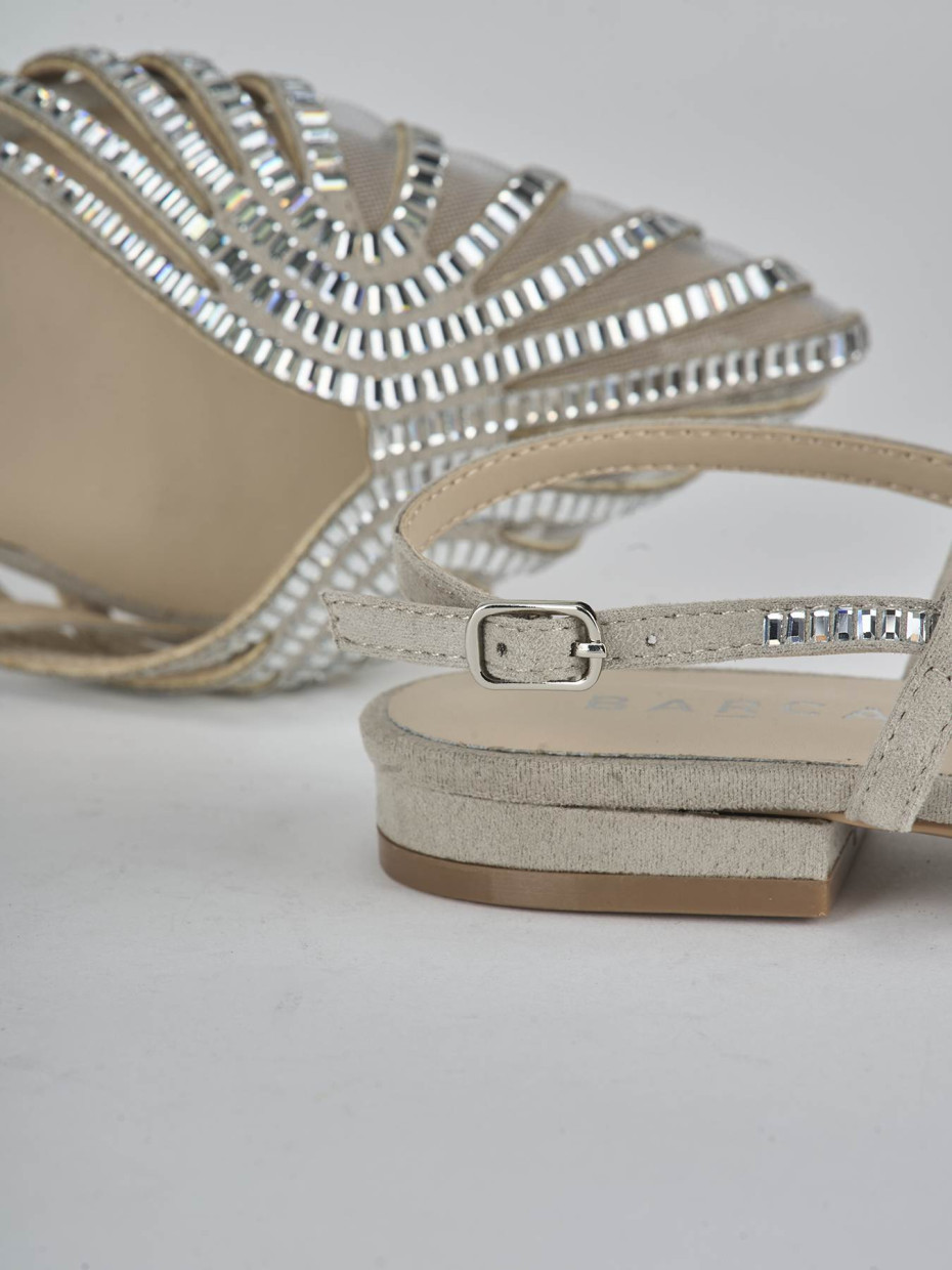 Ballerine tacco 1cm pelle argento