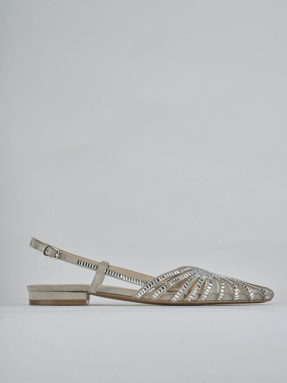Ballerine tacco 1cm pelle argento