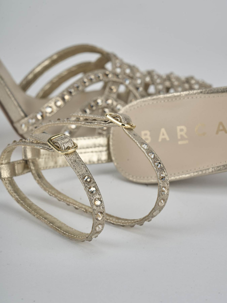 Sandali tacco 8cm pelle oro