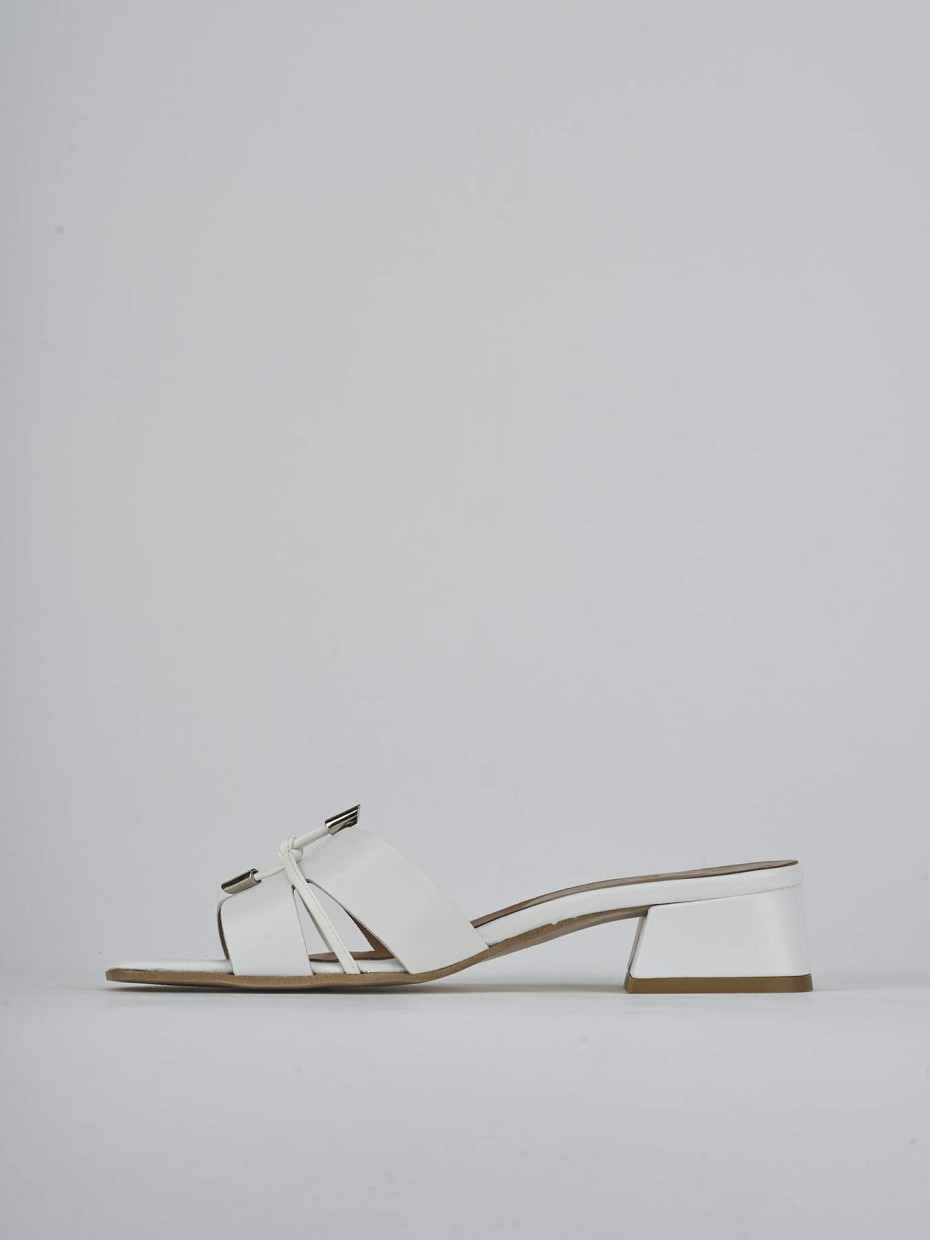 Ciabatte tacco 3cm pelle bianco