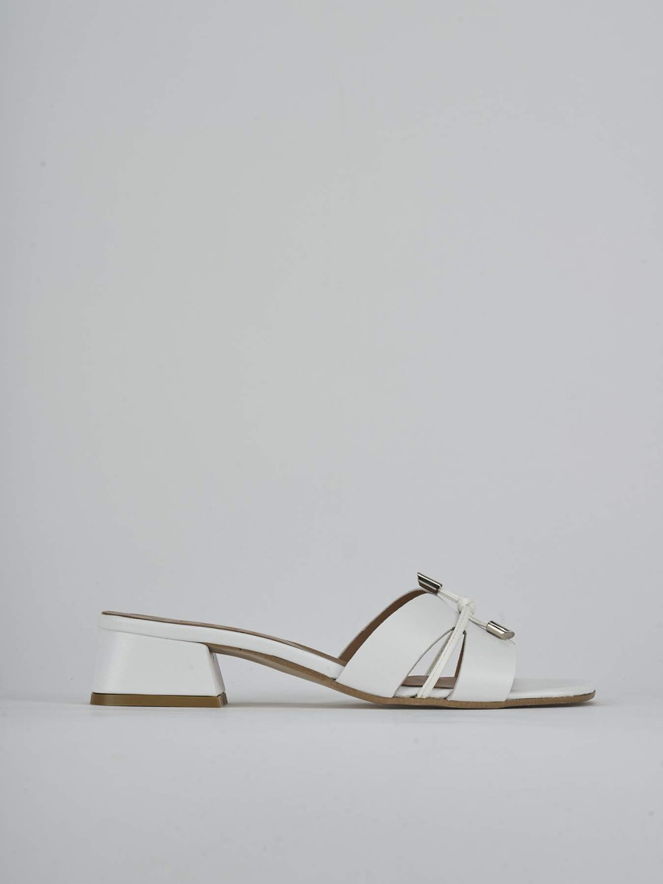 Ciabatte tacco 3cm pelle bianco