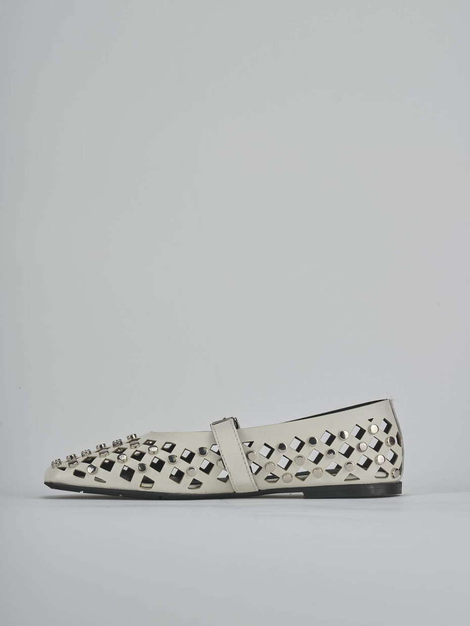 Ballerine tacco 1cm pelle bianco