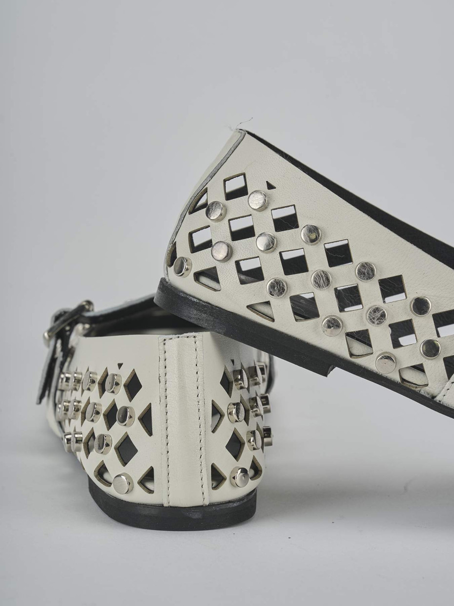 Ballerine tacco 1cm pelle bianco