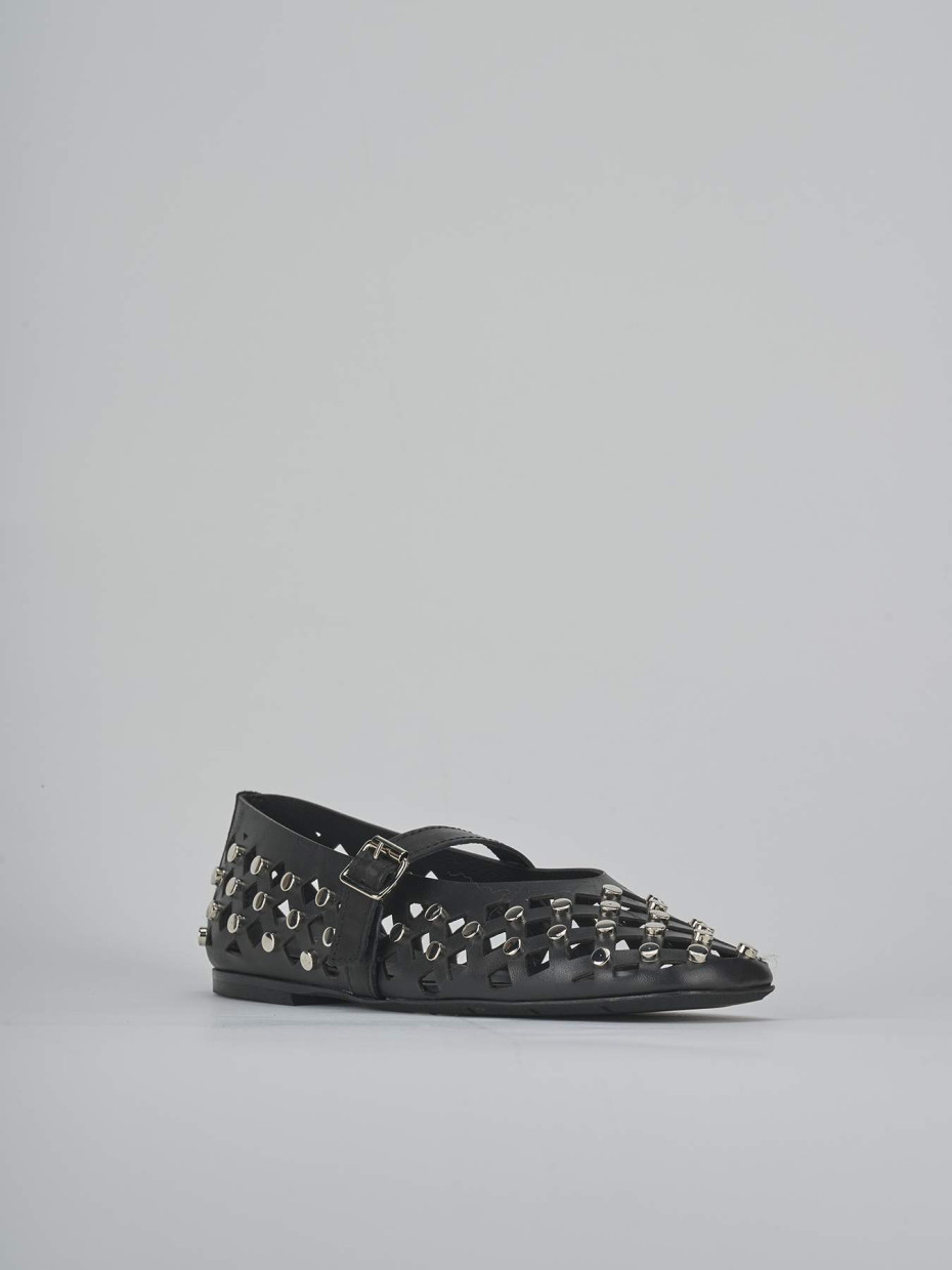 Ballerine tacco 1cm pelle nero