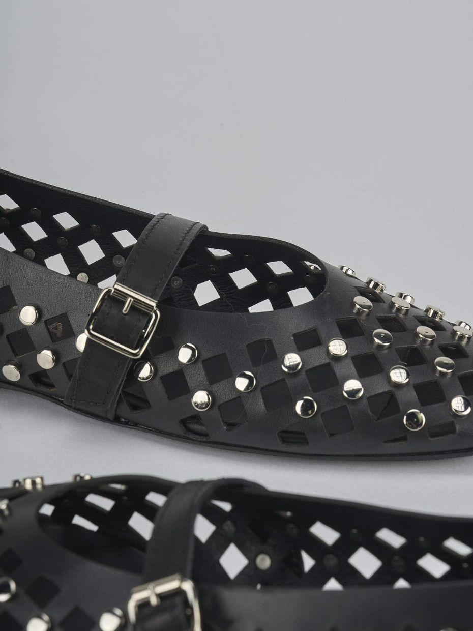 Ballerine tacco 1cm pelle nero