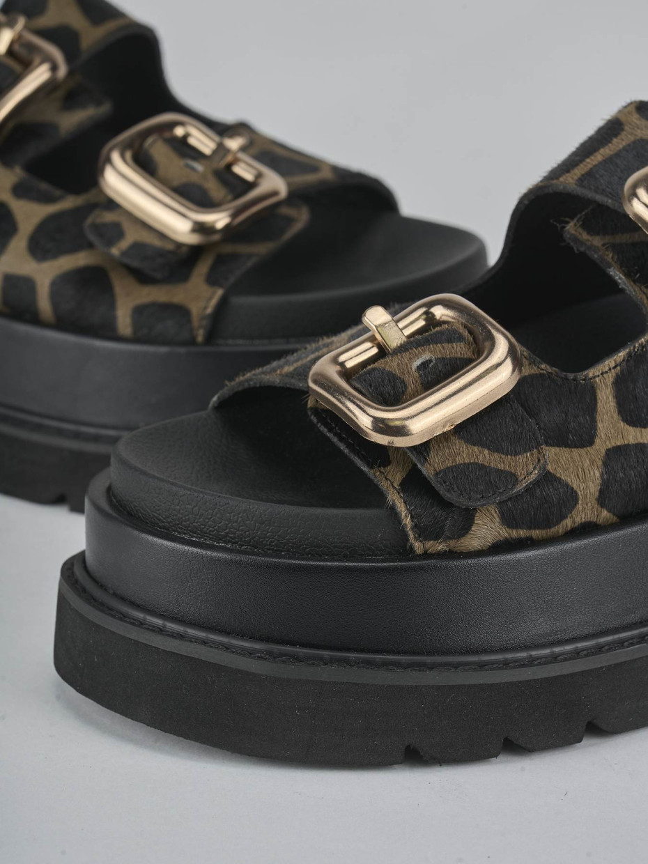 Ciabatte tacco 1cm pelle nero