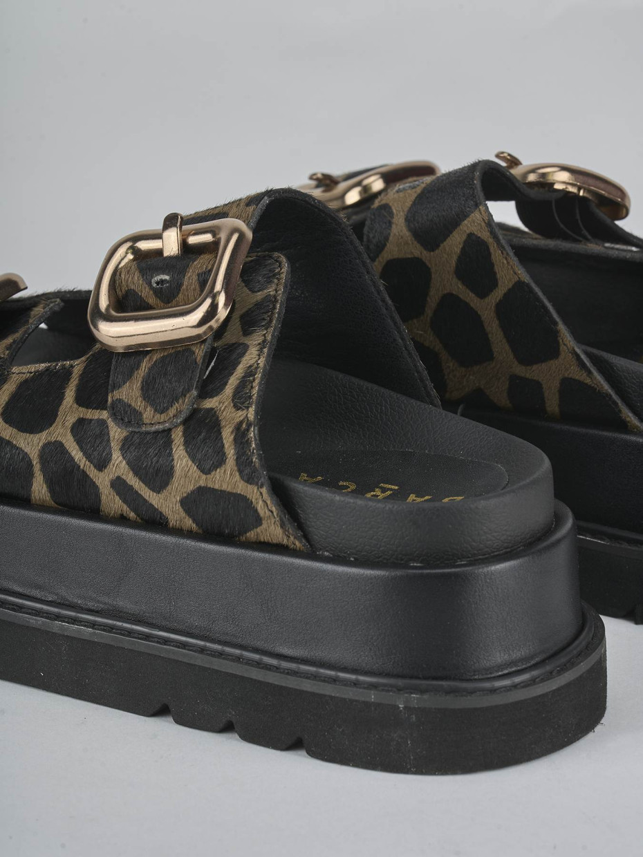 Ciabatte tacco 1cm pelle nero
