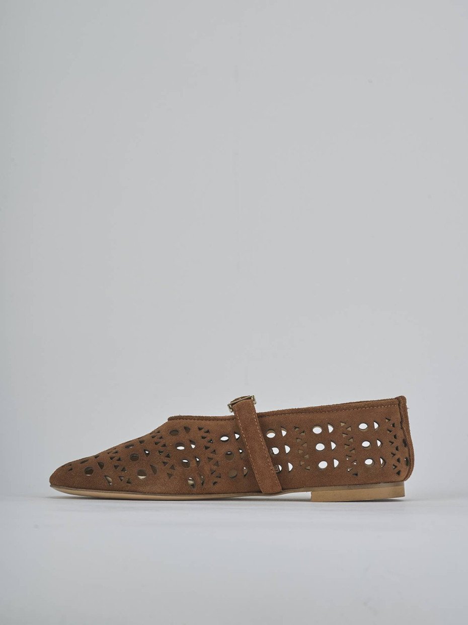 Ballerine tacco 1cm camoscio beige
