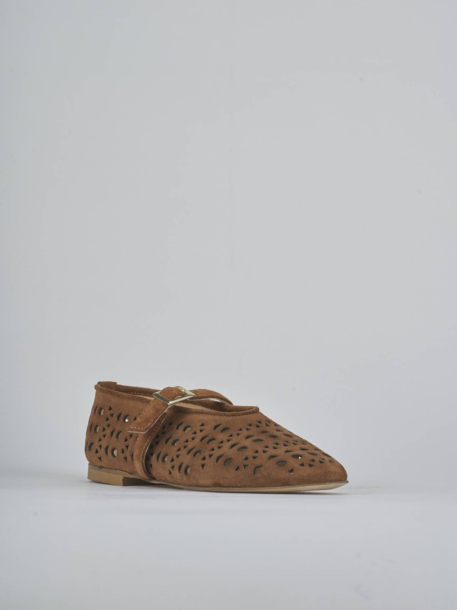 Ballerine tacco 1cm camoscio beige