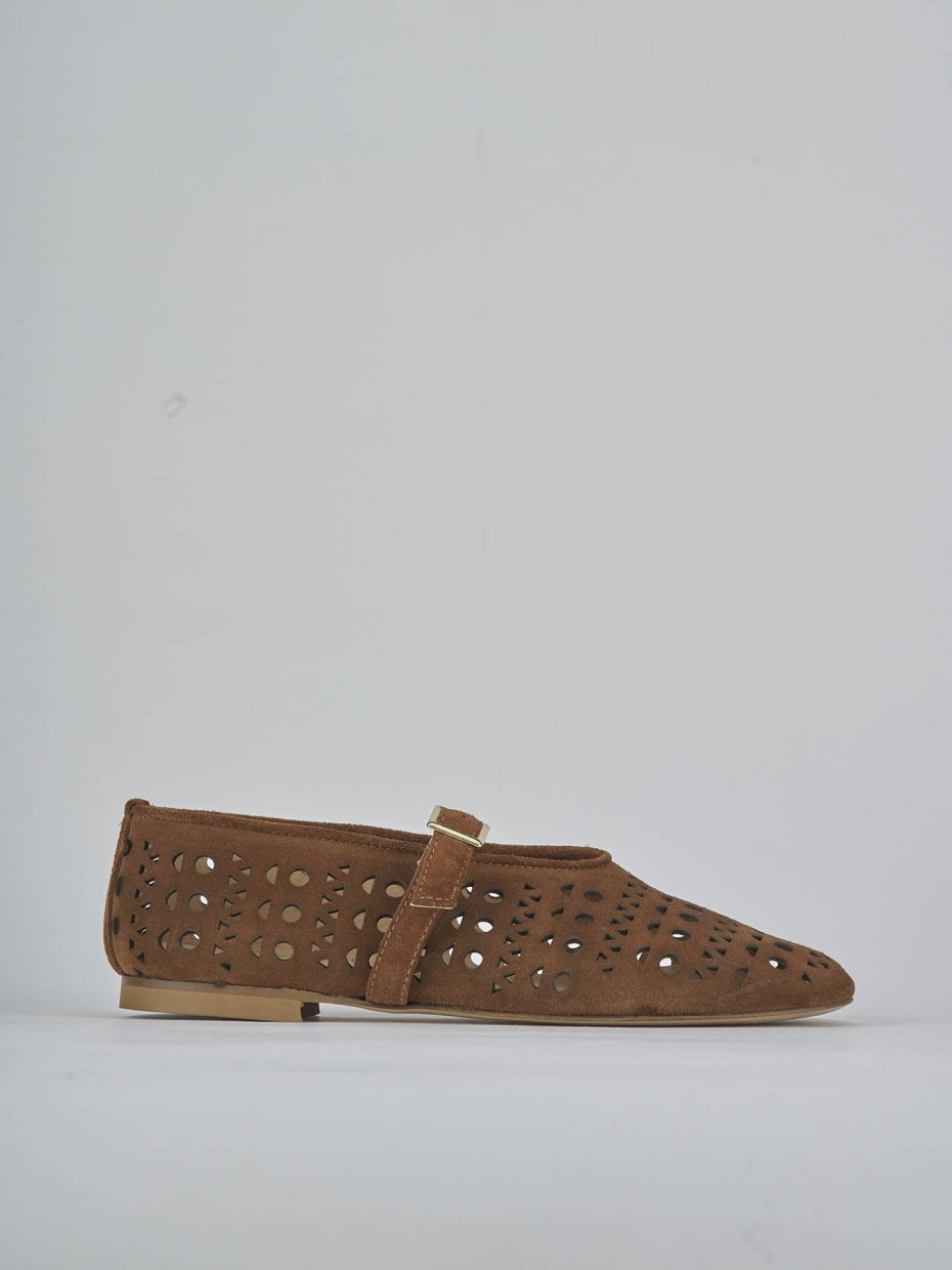 Ballerine tacco 1cm camoscio beige