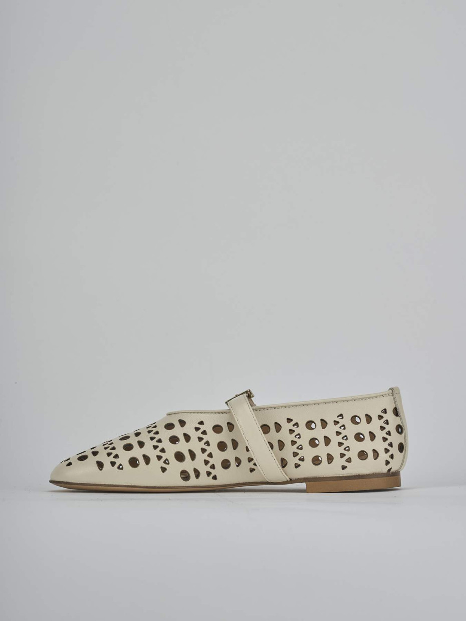 Ballerine tacco 1cm pelle beige