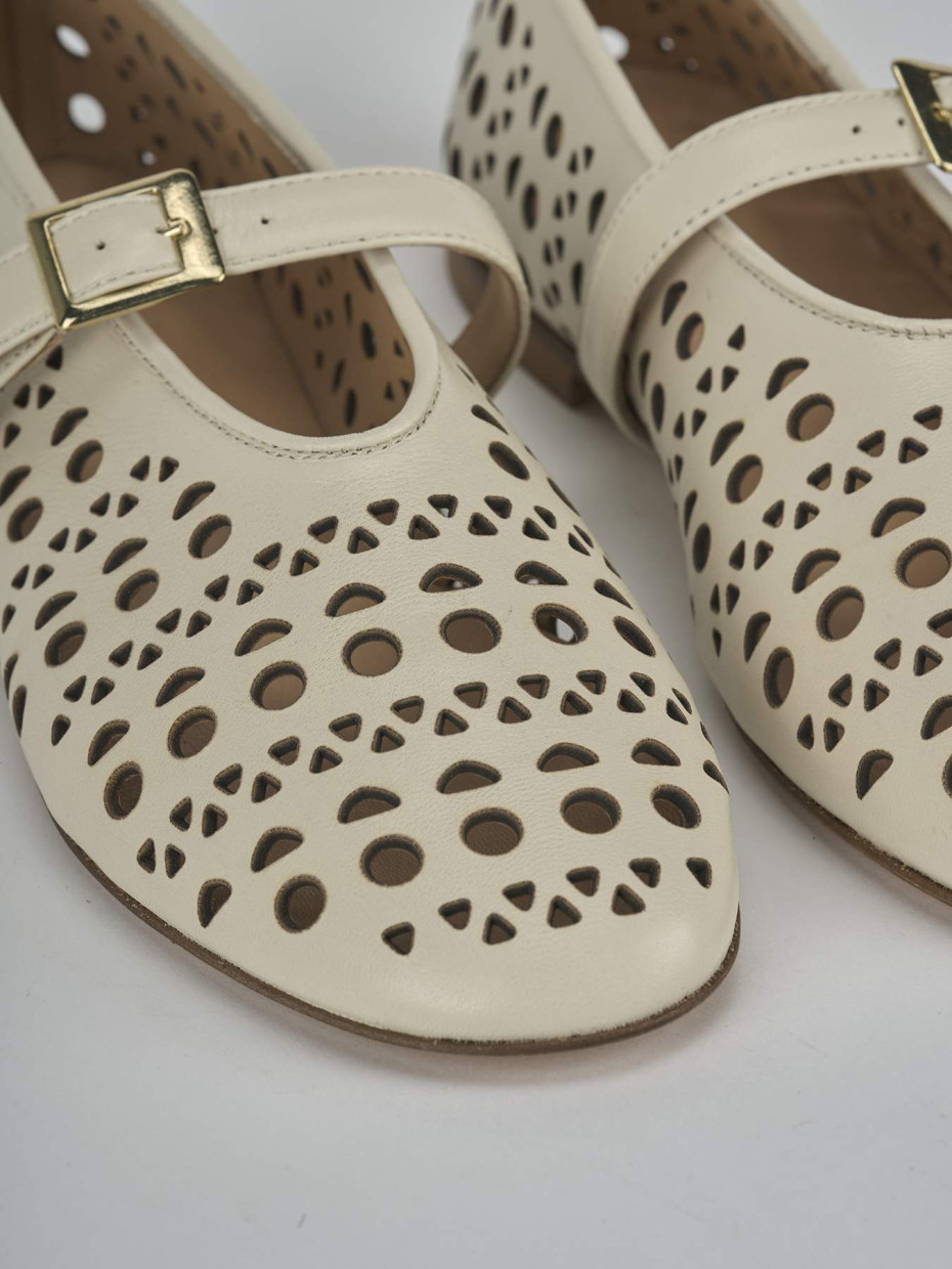 Ballerine tacco 1cm pelle beige