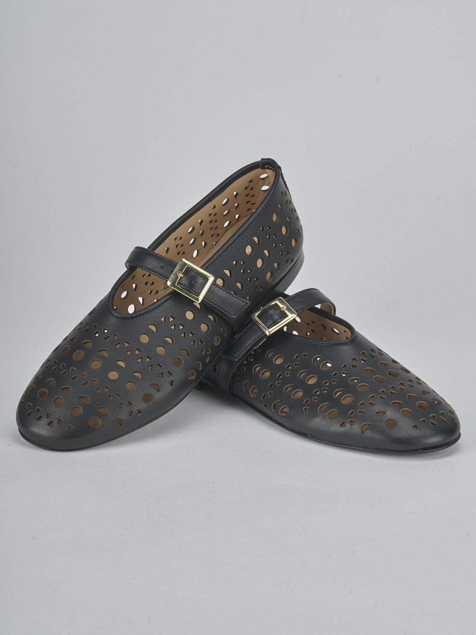 Ballerine tacco 1cm pelle nero