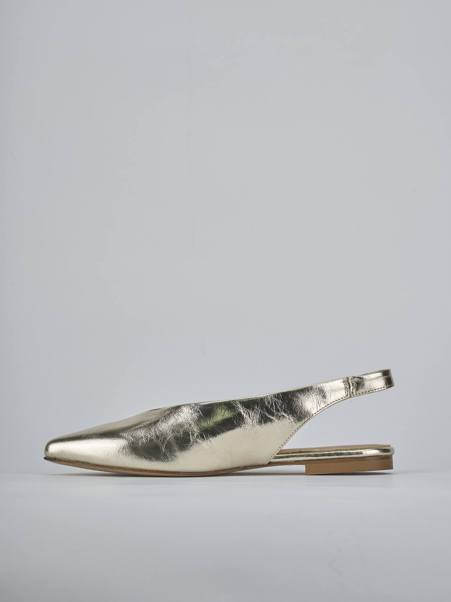 Ballerine tacco 1cm laminato oro