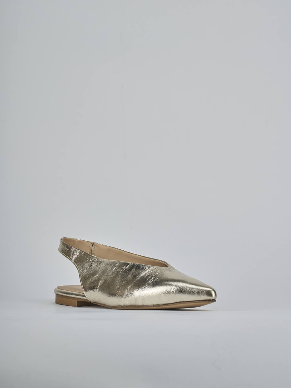 Ballerine tacco 1cm laminato oro