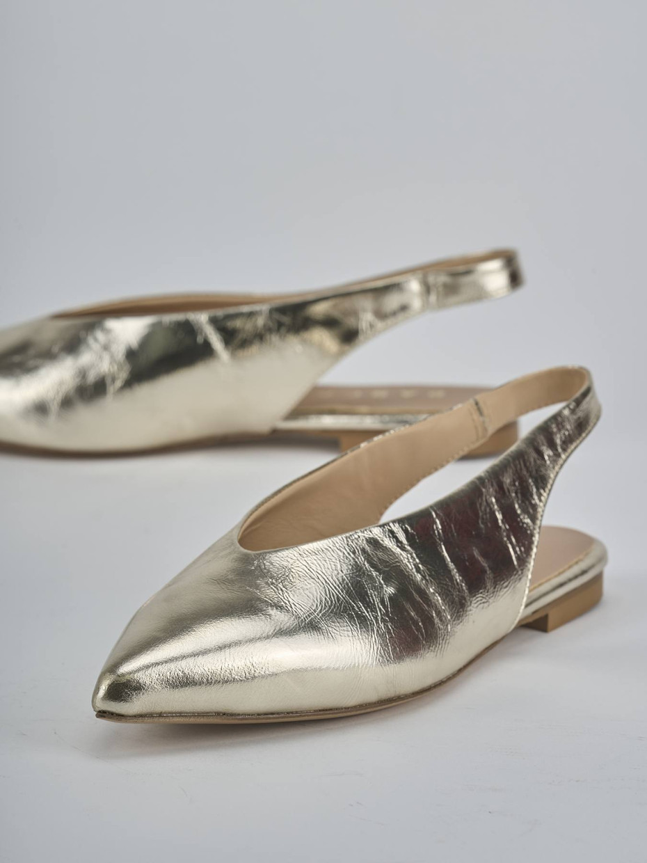 Ballerine tacco 1cm laminato oro