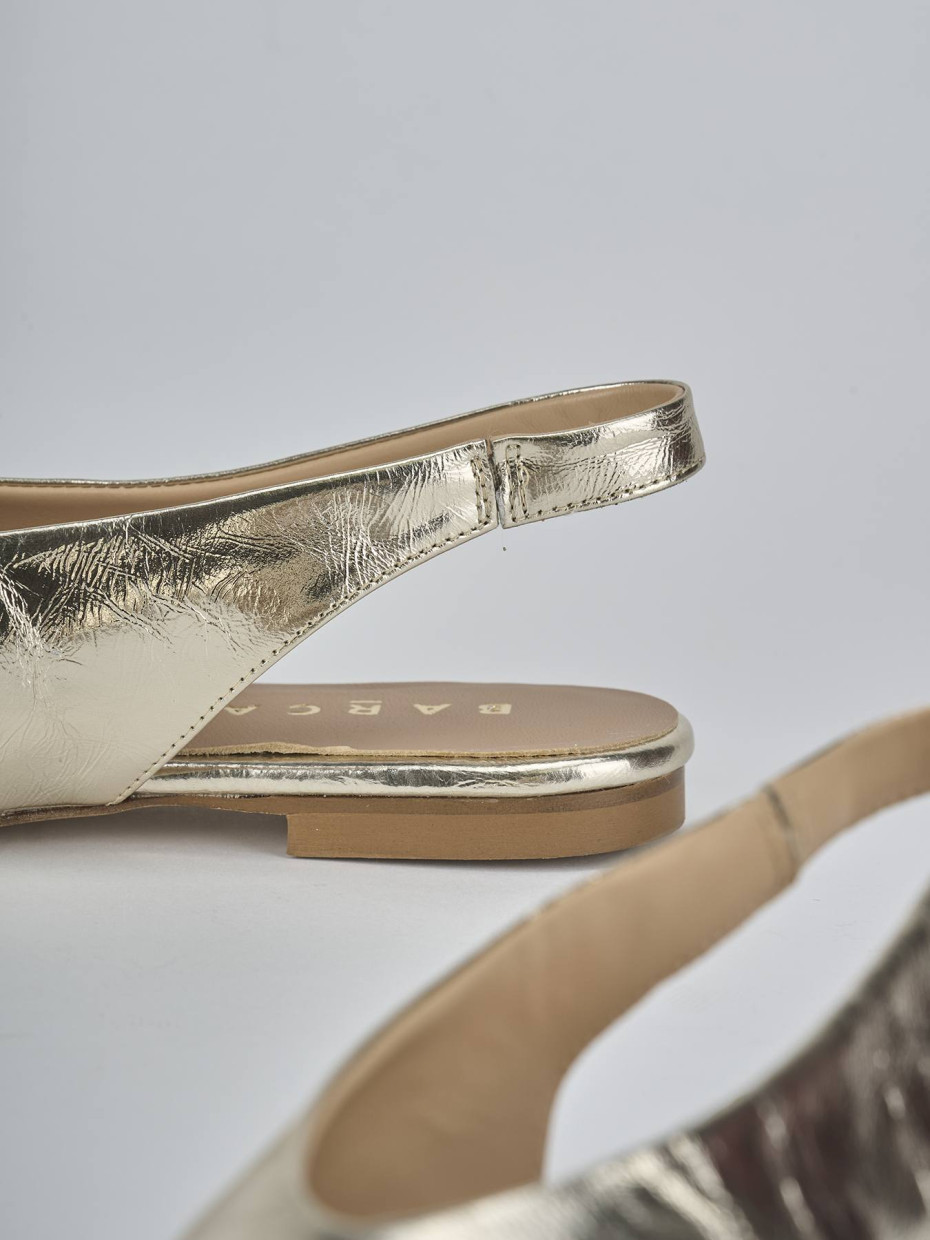 Ballerine tacco 1cm laminato oro