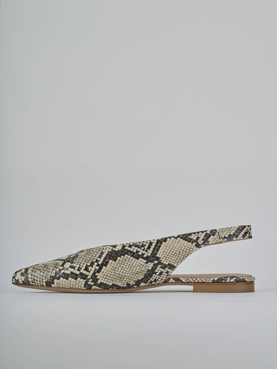 Ballerine tacco 1cm pitone beige