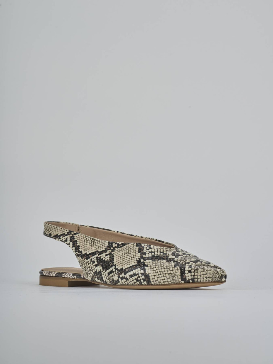 Ballerine tacco 1cm pitone beige