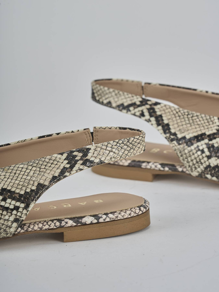 Ballerine tacco 1cm pitone beige