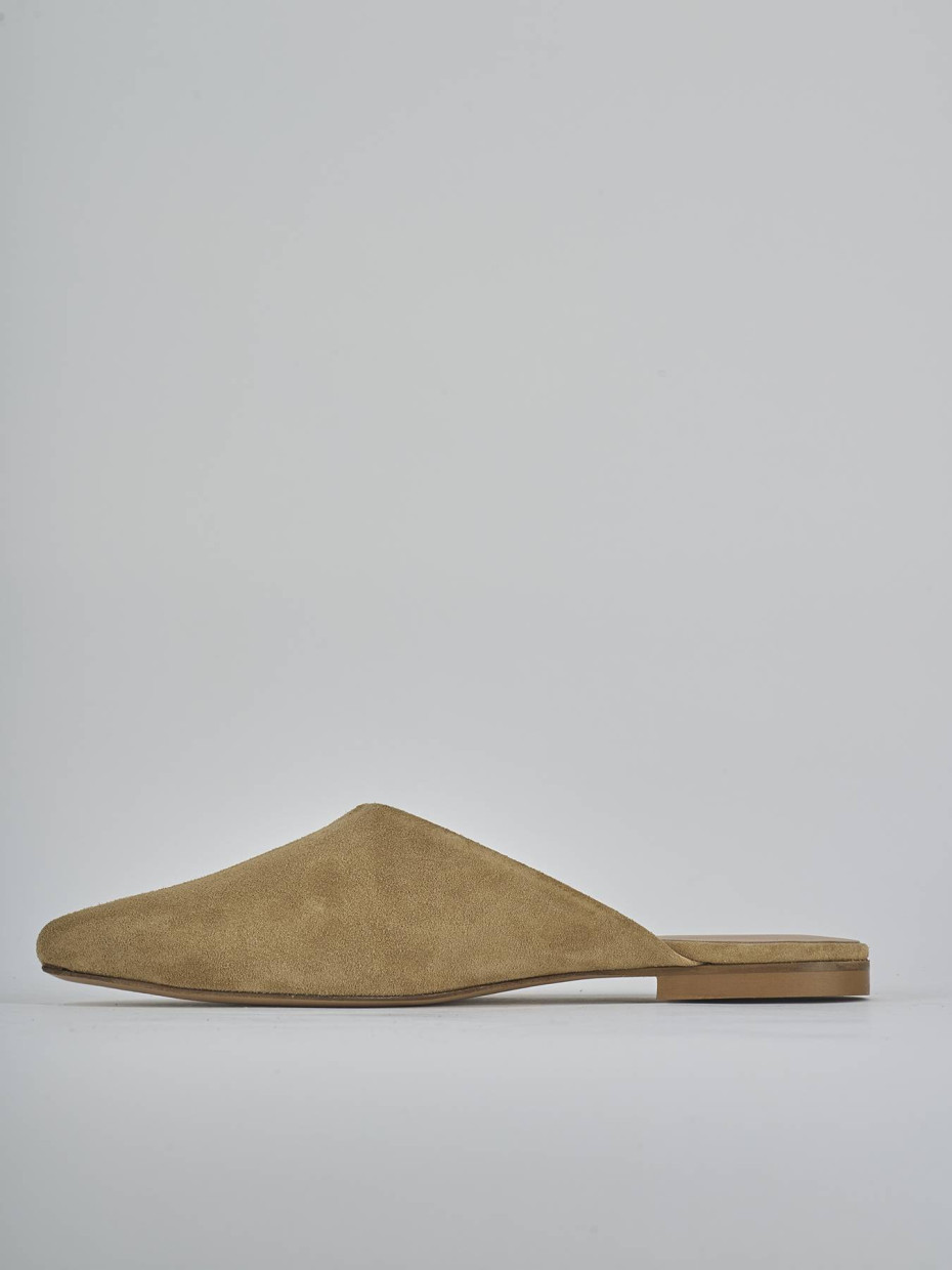 Sabot tacco 1cm camoscio marrone