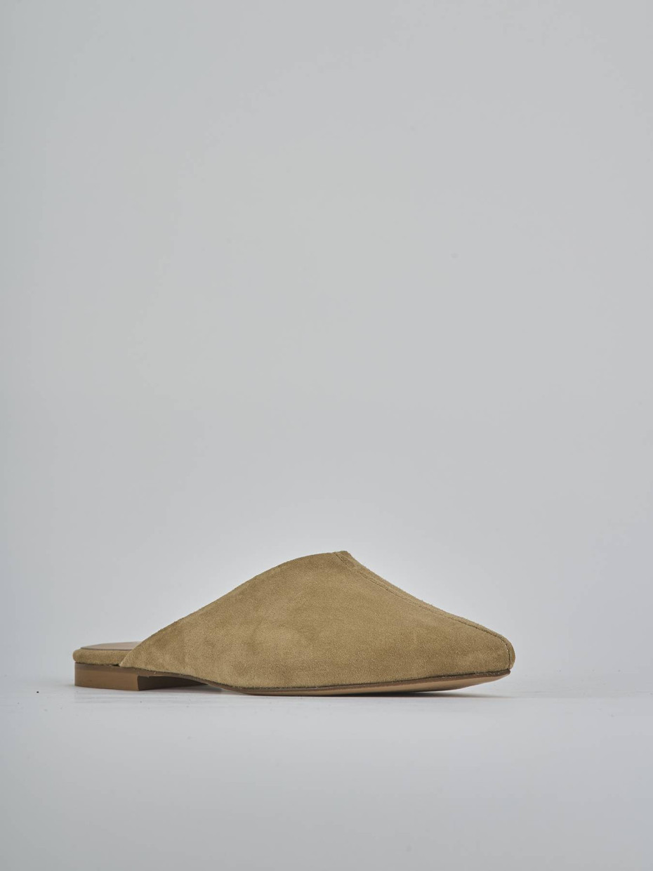 Sabot tacco 1cm camoscio marrone