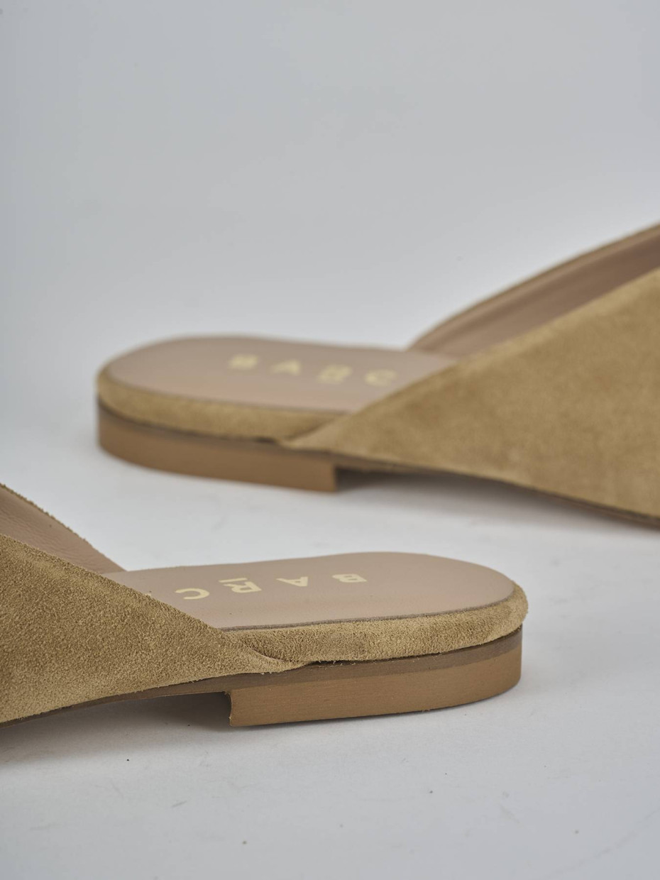 Sabot tacco 1cm camoscio marrone