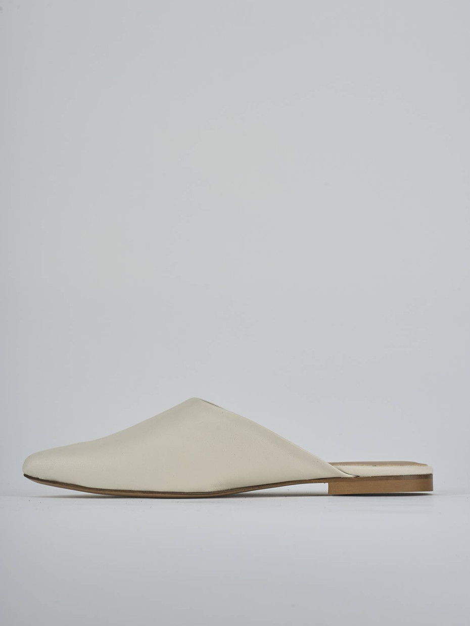 Sabot tacco 1cm pelle bianco
