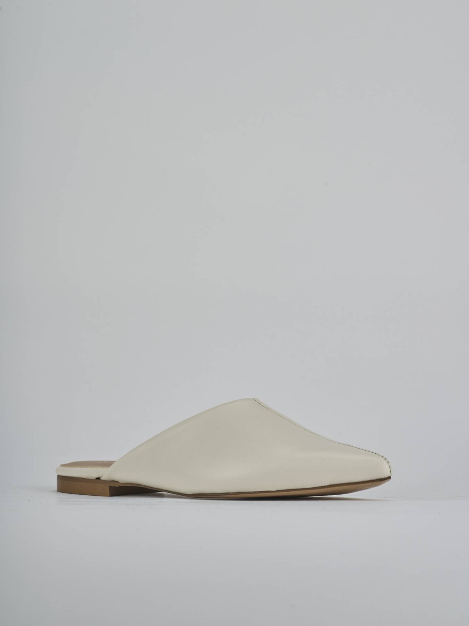 Sabot tacco 1cm pelle bianco