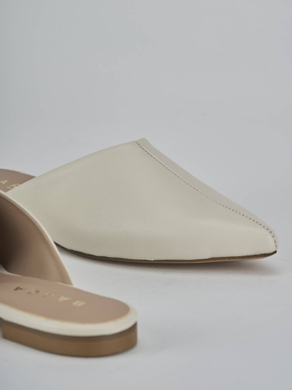 Sabot tacco 1cm pelle bianco