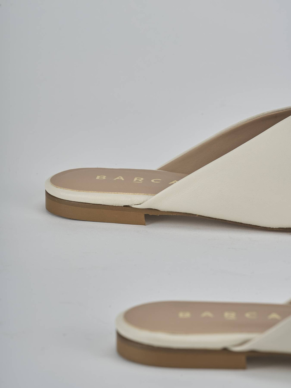 Sabot tacco 1cm pelle bianco