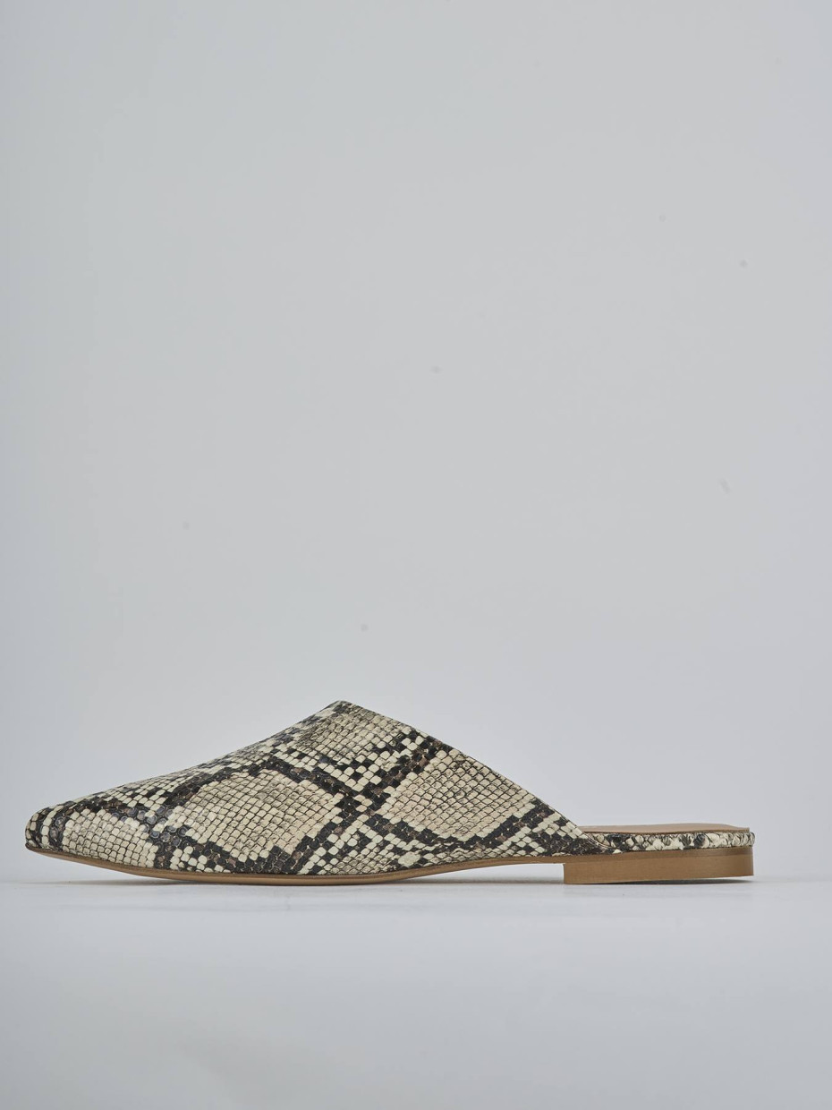Sabot tacco 1cm pitone beige
