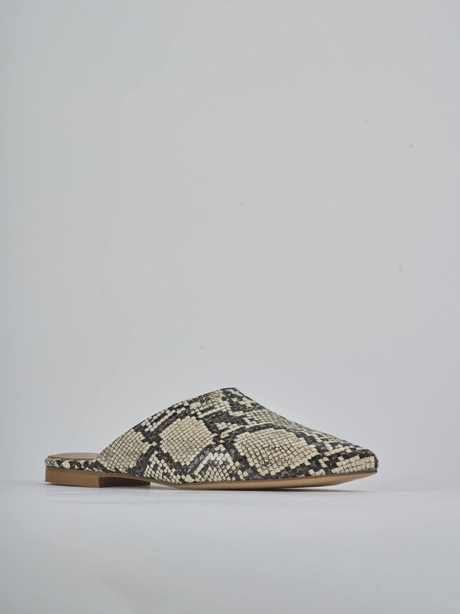 Sabot tacco 1cm pitone beige