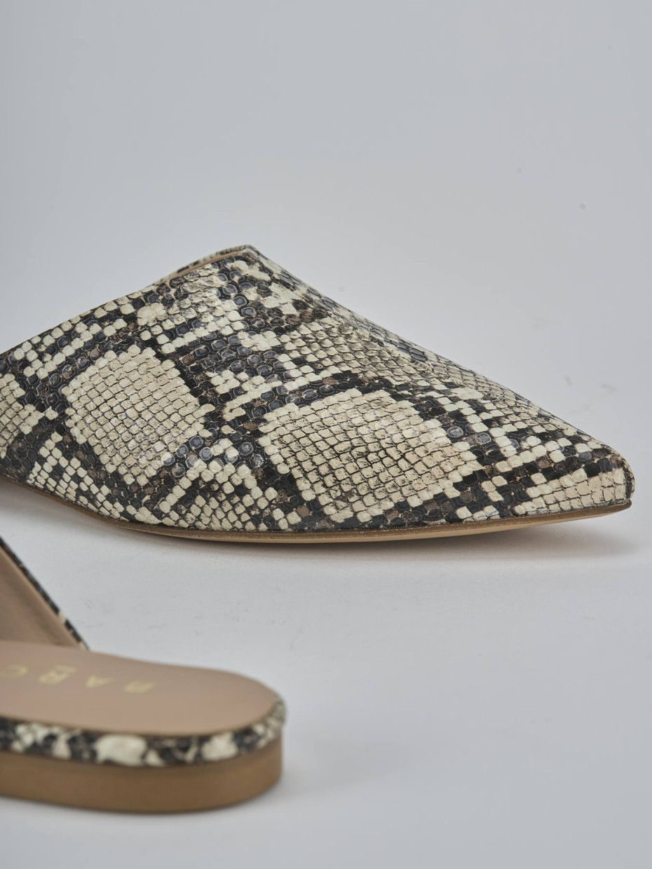 Sabot tacco 1cm pitone beige
